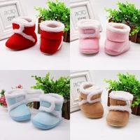 Baby's Winter Classic Snow Boots Infants Neutral Round Toe Solid Color Fleece Non-Slip Warm Cotton Shoes Kids Toddler Shoes 6