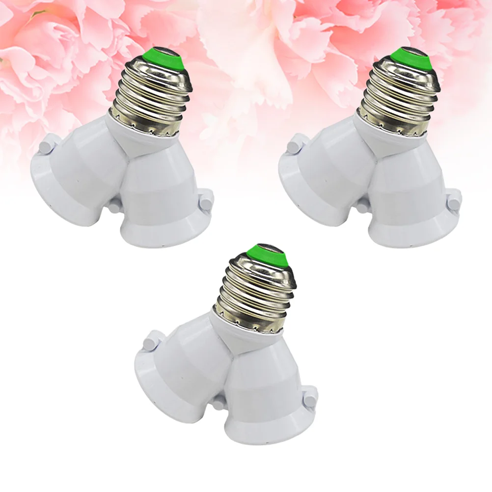 Lamp Head Base Adapter E27 To 2 E27 Lamp Holder Socket Y Shape Splitter Converter Lighting Accessories Bases 3 Pcs lamp holder lamp bulb holder