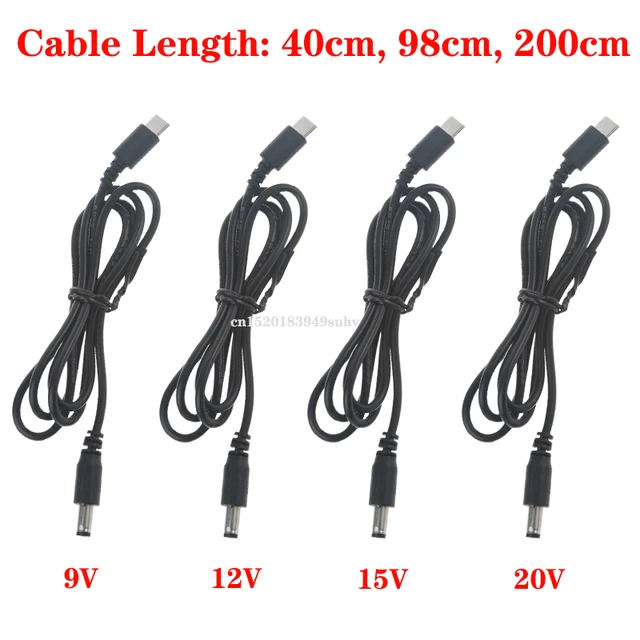 USB C Typ C PD bis 9V 12V 15V 20V 5,5x2,1mm Netzteil kabel für