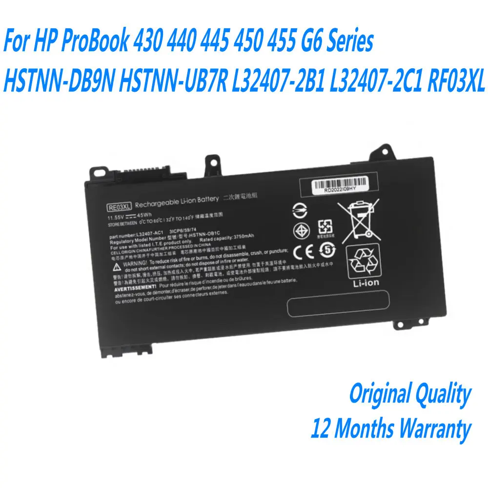 

Новый аккумулятор RE03XL для ноутбука HP ProBook 11,55 430 440 445 450 G6