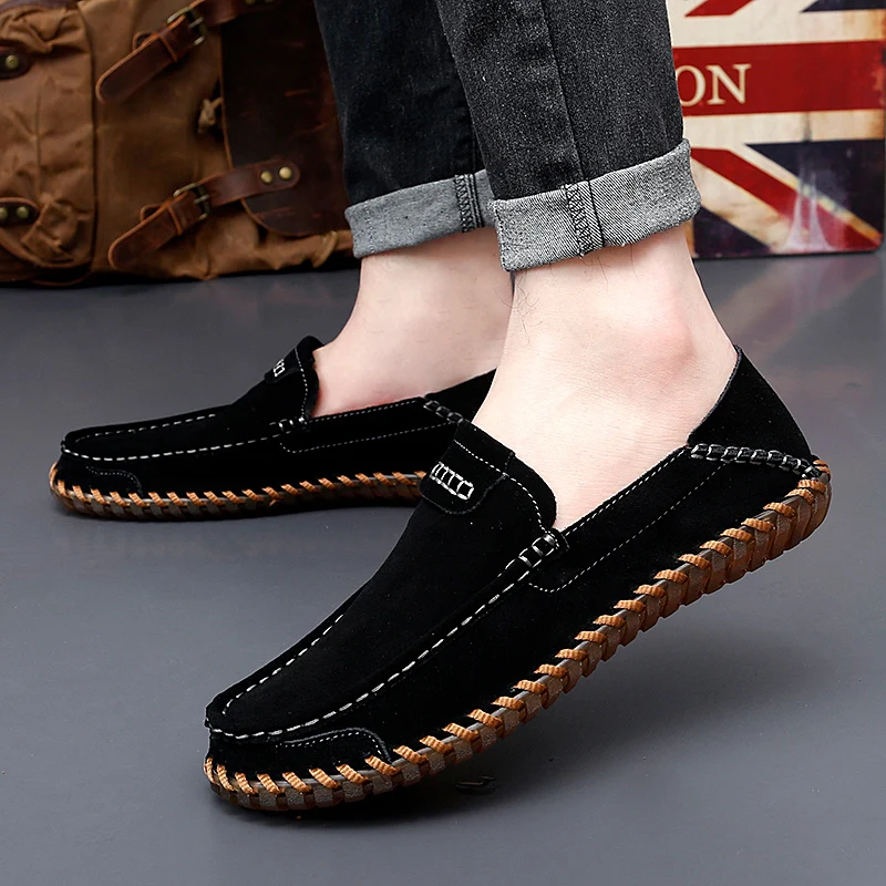 Large Size Fashion Men's Driving Shoes Genuine Leather Loafers Moccasins Men's Flats Breathable Casual Boat Shoes