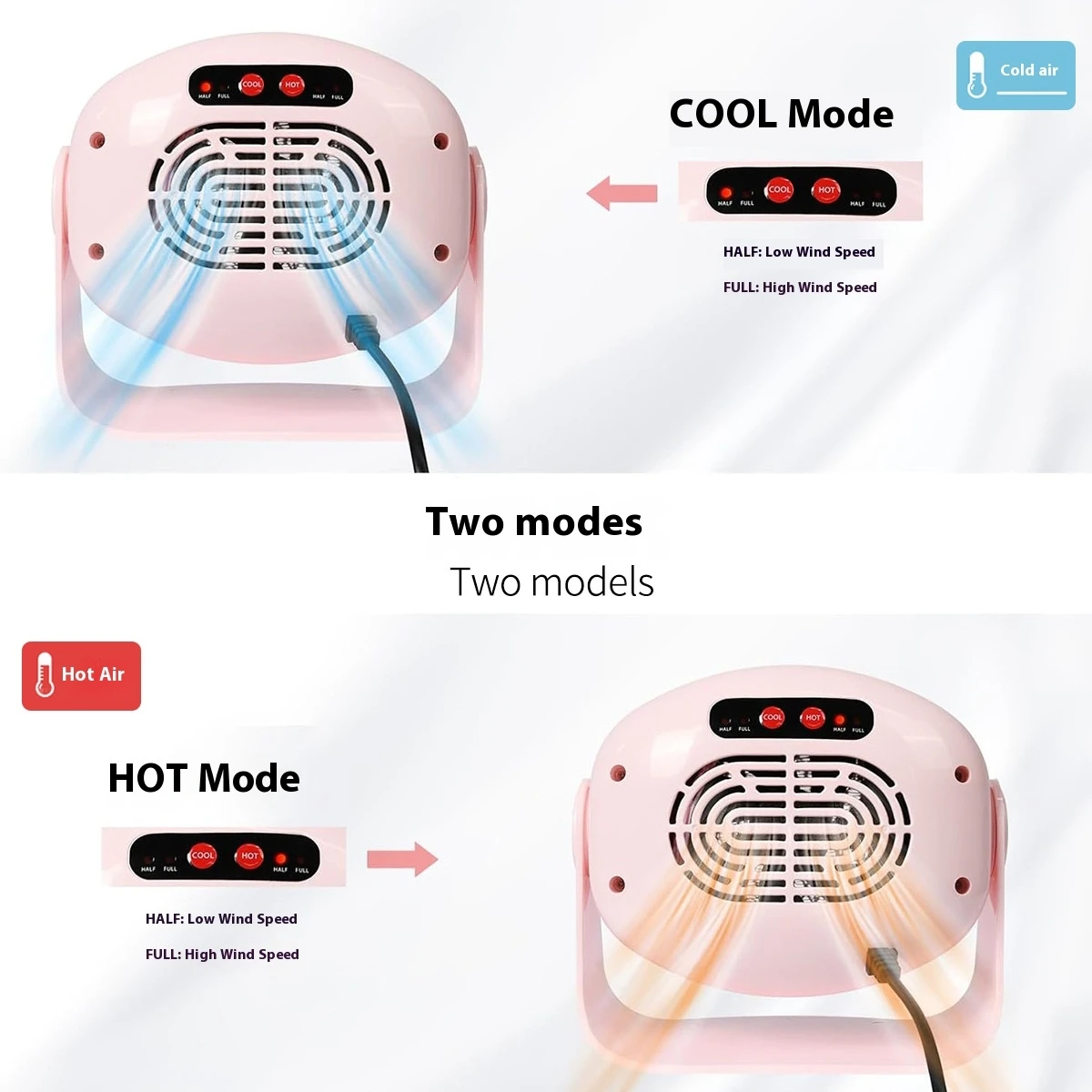 Nail Dryer Machine Quick-Dry Nail Portable Nail Dryer with 180° Rotation Hot-and-Cold Blower for Hand Foot Care - 5