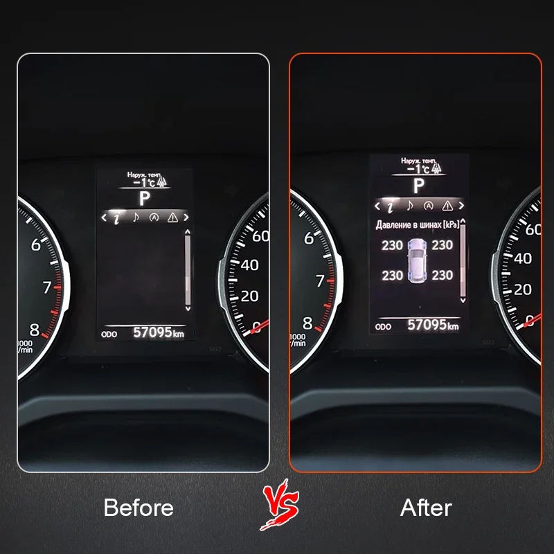 Smart Car TPMS Tire Digital LCD Display Auto Security Alarm Tyre Pressure Monitor For Toyota RAV4 XA50 -