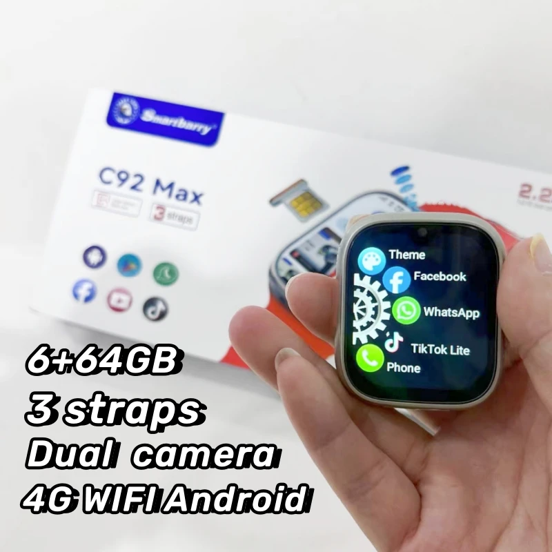 

Смарт-часы C92 max Ultra с поддержкой 4G, ОЗУ 6 ГБ, ПЗУ 64 ГБ