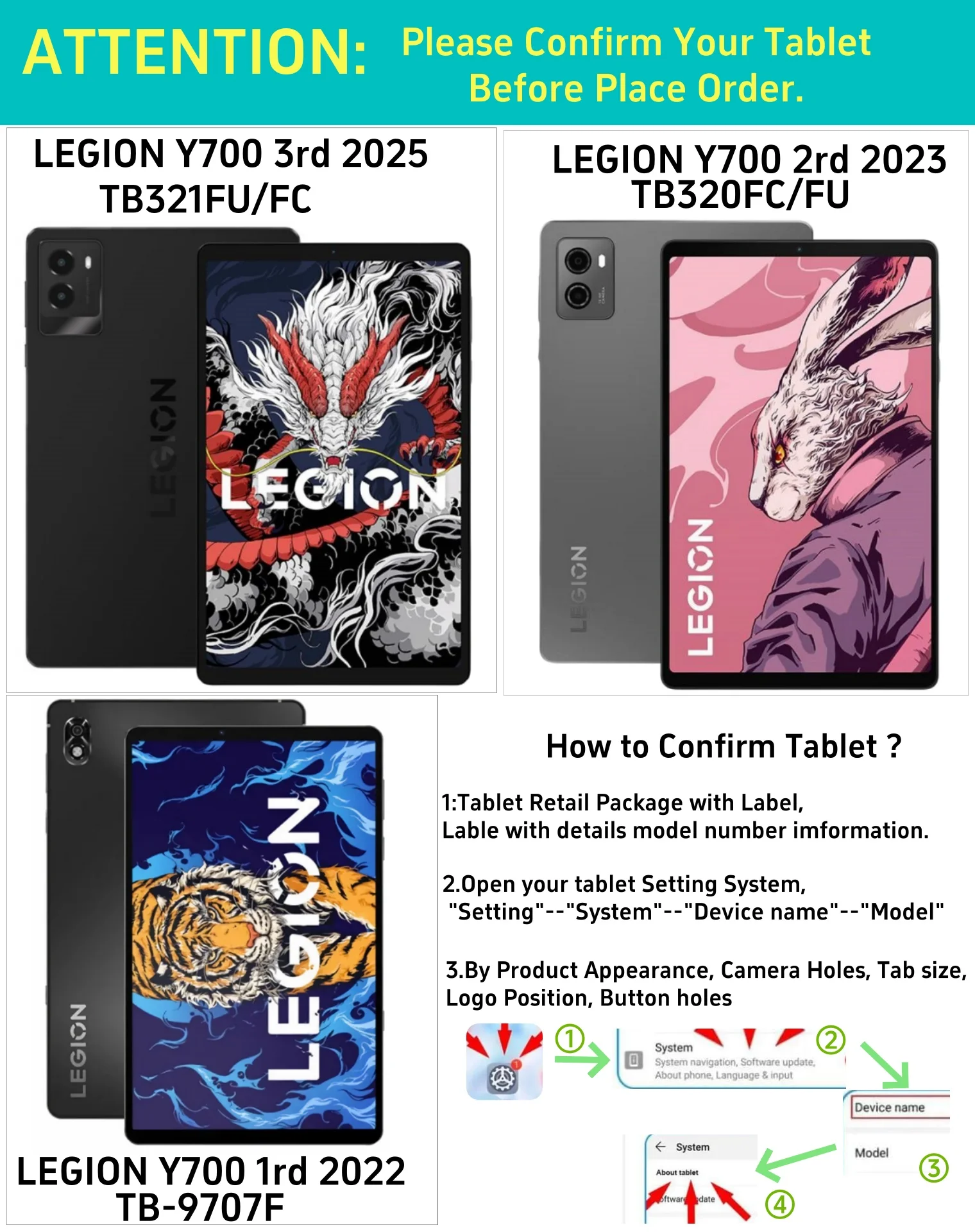 For Lenovo LEGION Y700 2025 Tablet Case Soft Back Shell for Lenovo