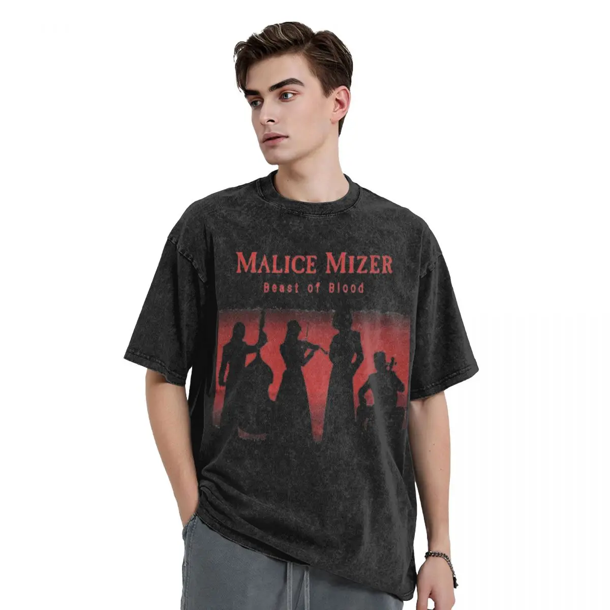 MALICE MIZER マリスミゼル 物販 Tシャツ XXXLサイズ 黒地 Malice Mizer Washed T Shirt Streetwear Hip Hop Vintage T