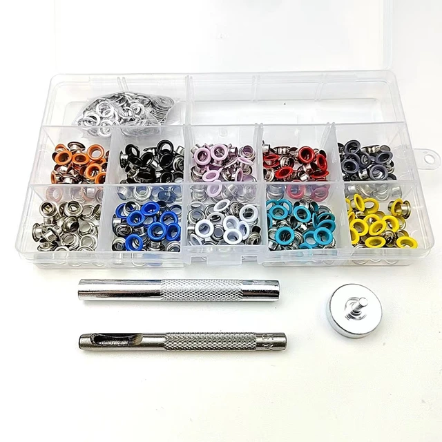 12Colors 5mm Metal Grommets Kit Metal Eyelets Kits Shoe Eyelets Grommet Sets  for Leather Fabric Belt Clothes Crafts, and More - AliExpress