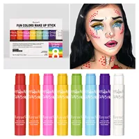 Hot 8Pcs/Set Dopamine Face Paint Pen Set Rainbow Graffiti Crayon Human Face Paint Stick Makeup Long-lasting Texture Soft Festive 1
