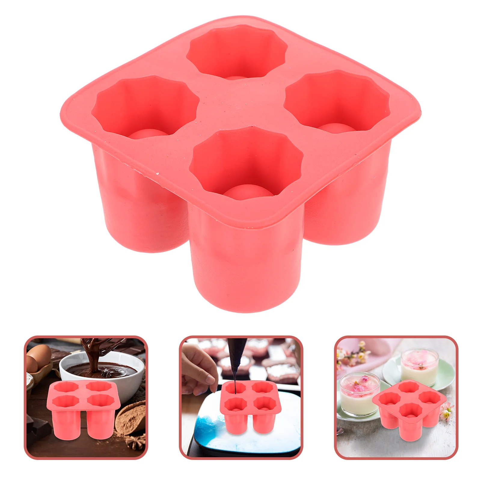 

4 Cup Freezer Ice Cube Maker Cubes Making Machine Tray Trays Silicone Mold Jelly
