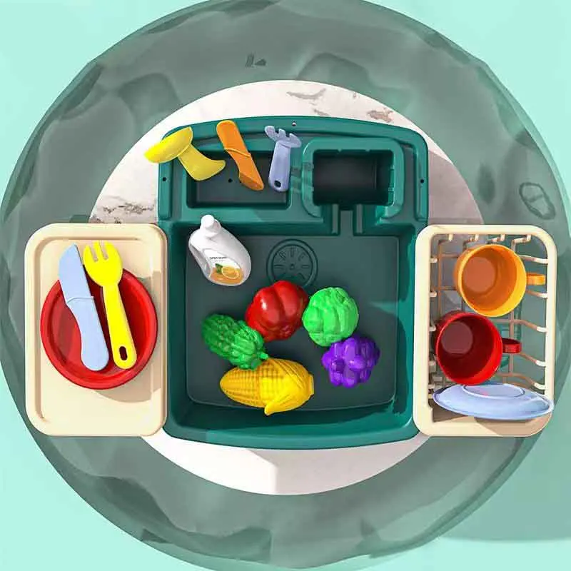 Interactive Kids' Kitchen Sink Playset with Running Water - Educational Role Play Toy
