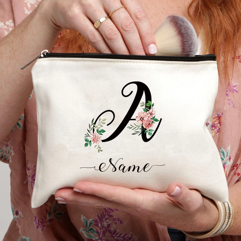 Makeup Organizer Cosmetic Bag Pencil Case Cosmetic Storage Bag Makeup Bag Cosmetic Case Letter Aesthetics Personalized Name Makeup Bag