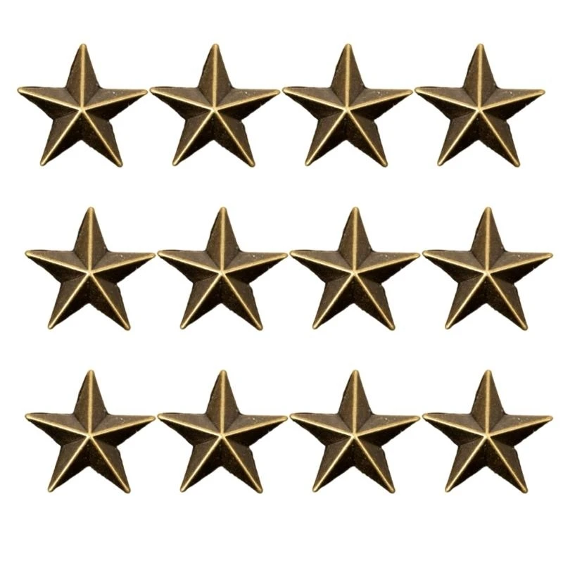 39BB 12pack Stylish Pentagrams Collar Studs Men's Advanced Brooches Fashion Brooch