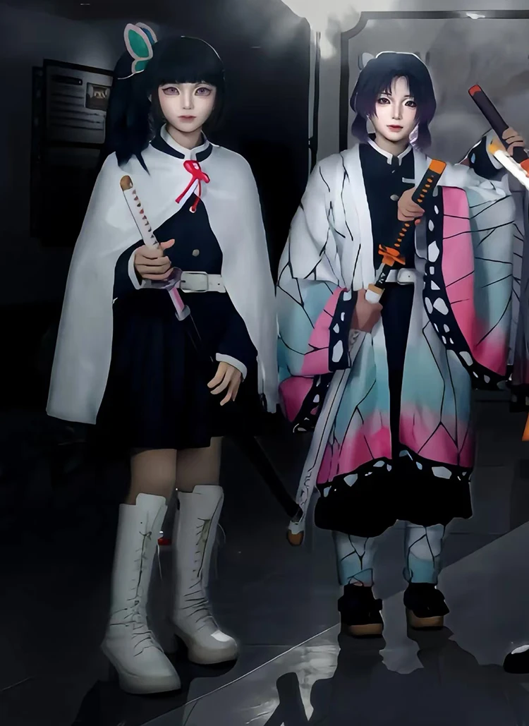 Costume Cosplay Demon Slayer - Set Completo Nezuko/Zenitsu/Tanjiro/Shinobu/Giyuu Per Halloween - Foto 10