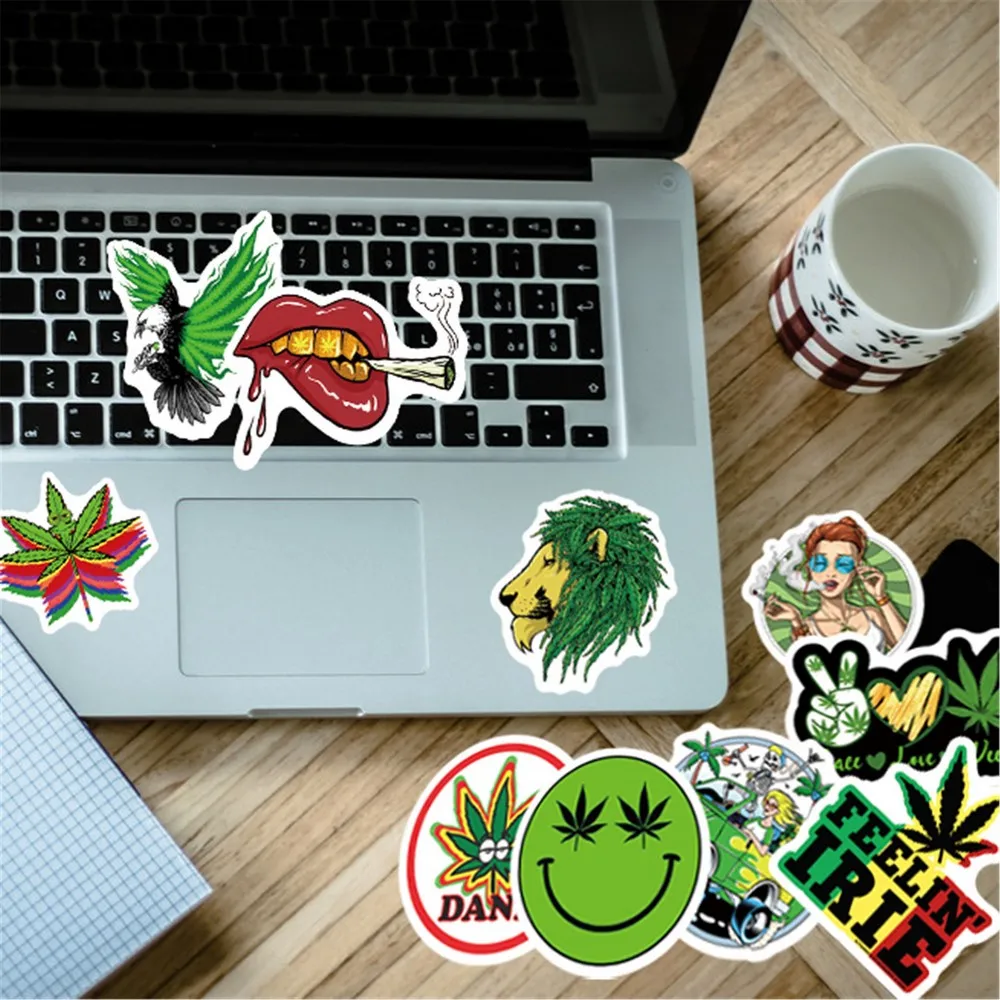 10/20/50 pçs engraçado graffiti cânhamo ervas daninhas folhas adesivos para  portátil caso de telefone carro bicicleta skate à prova dwaterproof água  vinil decalque brinquedo - AliExpress, image size:1000x1000