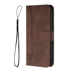 Premium Magnetic Leather Flip Phone Case with Flower Design and Card Holder Wallet - iPhone 15 Plus (BW)