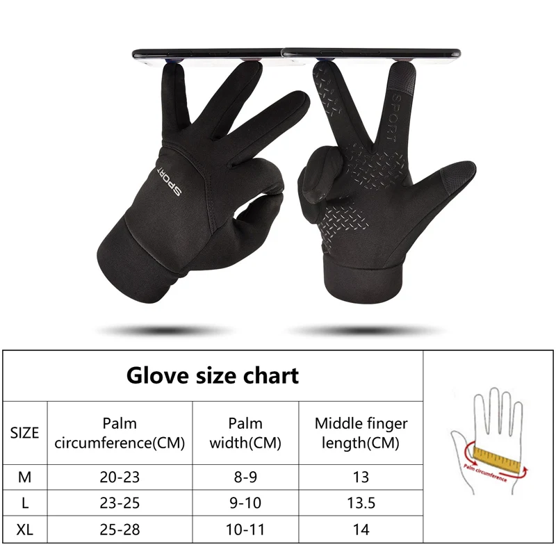 Football Gloves Waterproof Thermal Grip Outfield Cycling Player Bicycle Field Bike Sports Sports Outdoor guantes moto 2