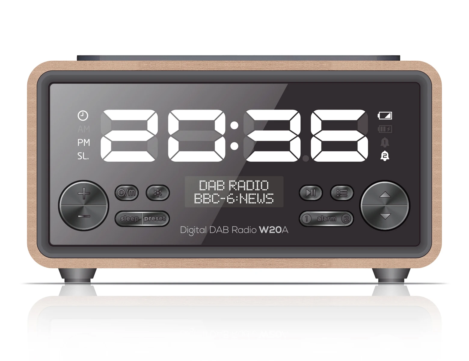 Inscabin W20 DAB/DAB+ FM Digital Radio Alarm Clock with Wireless Charging Bluetooth for Bedroom Kitchen Office bluetooth speaker