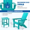 Portable Chairs Table Set of 3, Folding Adirondack Chair Table for All Weathers, Outdoor Fire Pit Chairs for Patio Poolside 4