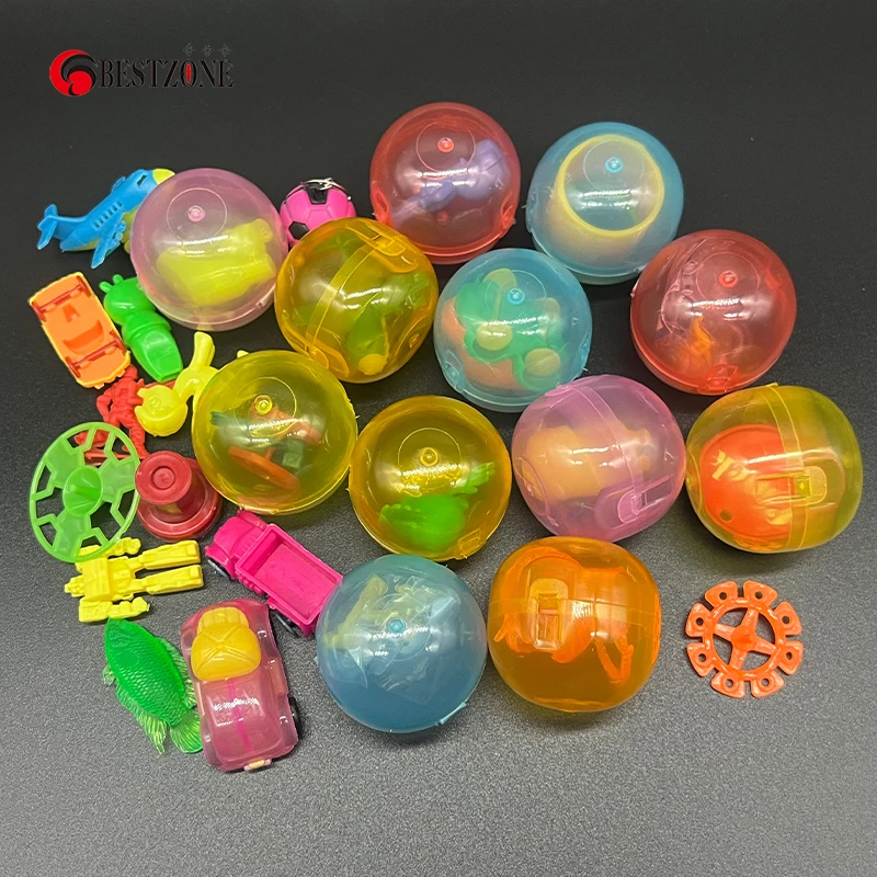 

5Pcs 45*45mm Colorful Plastic Capsule Toy Surprise Ball Conjoined Hinge With Gyro Doll Humanoid Building Toy For Vending Machine