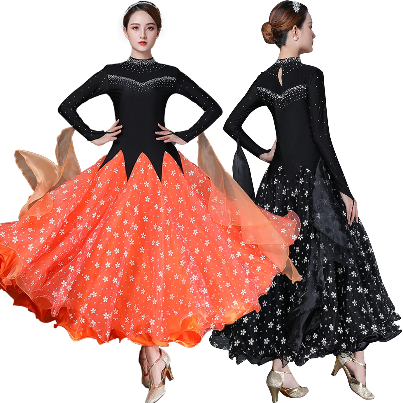 

2022 Newest Women/Female/Ladies Ballroom Dance Dress Waltz Adult Modern Competition Pratice Wear Costumes Tango Rumba Clothing