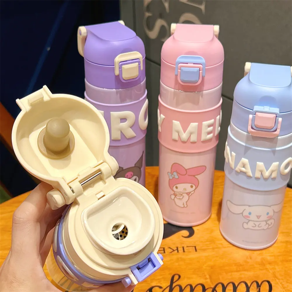

Cinnamorolls Stainless Steel Portable Travel Water Bottle Anime Mys Melodys Student Kid Thermal Water Cup Vacuum Cup Winter Gift