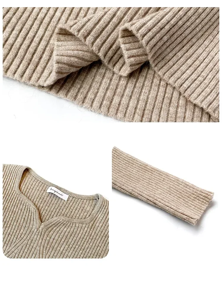 Women Slim V-Neck Bottoming Sweater Autumn Winter For Women Casual Pullovers Long Sleeve Knit Warm Office Sweater