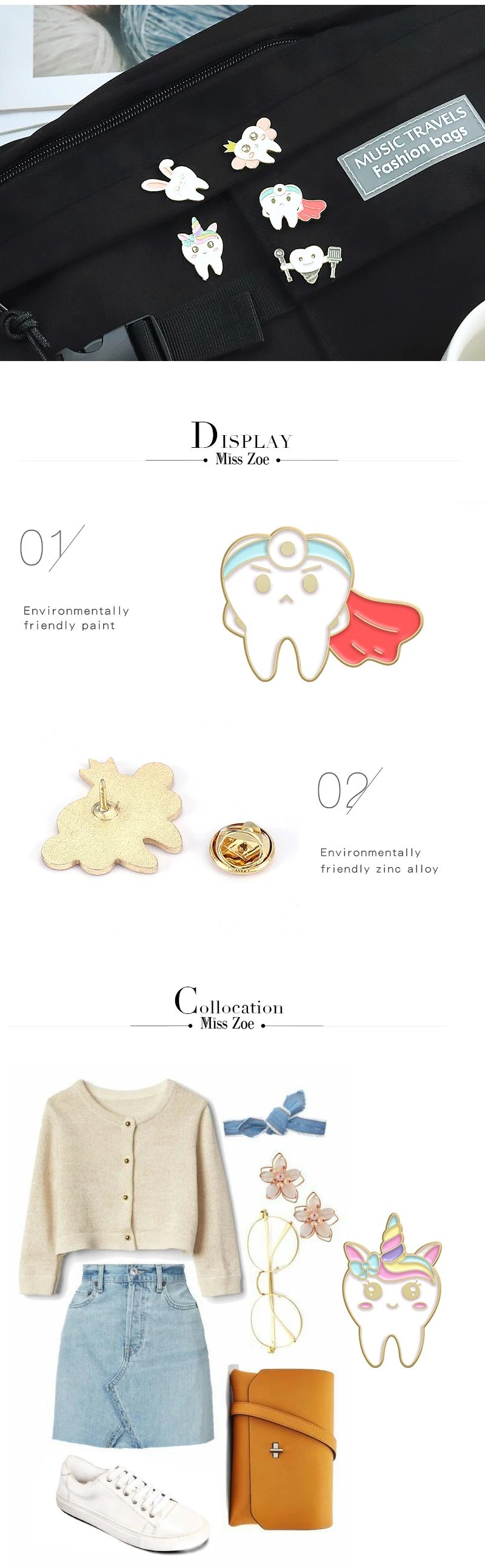 Emaille-Anstecknadeln für die Mundgesundheit, individuelle Zahnfee-Broschen, Zahnarzt-Anstecknadeln, lustiger Zahnimplantat-Schmuck, Geschenk für Kinder und Freunde – Detail 3