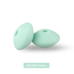 Silicone Lentil Beads for Jewelry Making - DIY Beaded Crafts & Accessories, BPA Free (Mint Green)