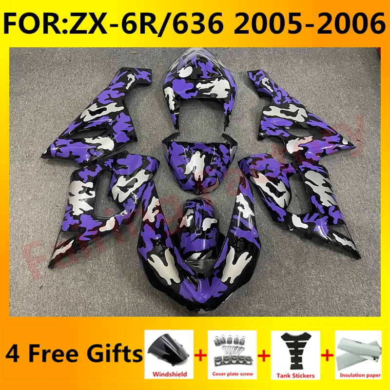 

Motorcycle Injection mold Fairings Kit fit for Ninja ZX-6R 2005 2006 ZX6R zx 6r 636 05 06 bodywork full fairing set camouflage