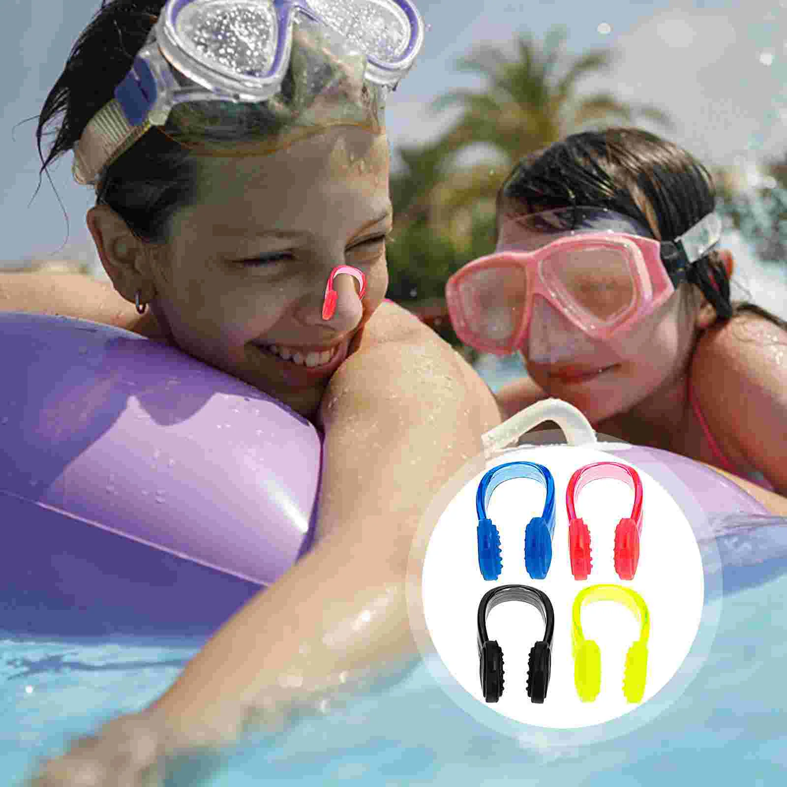 4 Pcs Swimming Nose Stud Convenient Clamps Professional Plugs Stud Comfortable Portable Silica Gel Child 50 pcs small fish pen holder portable pens correctors kids supplies silica gel writing posture trainer child