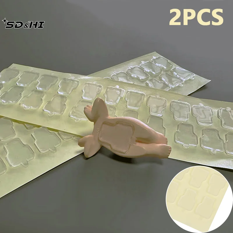 New 2PCS Model Same Nano Adhesive Doll Ornament Nano Double Sided Tape Transparent High Viscosity Strong Fixed Patch