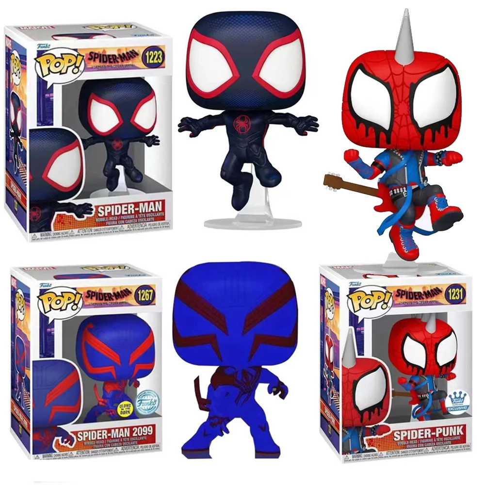 Funko Pop Attraverso Il Spider-Verse Spider-Punk #1231 Spider-Man 2099 #1267 Vinyl Figure Doll Model Toys