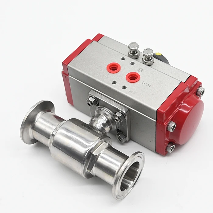 JTAIV Factory customization 2 way Sanitary SS304/316 Quick-install Pneumatic Single/Double action Ball Valve