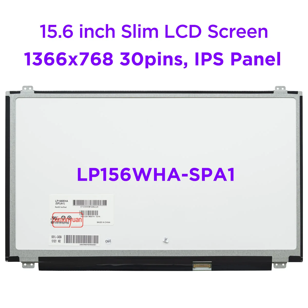 

15.6" Slim Laptop LCD Screen LP156WHA-SPA1 LP156WHA (SP) (A1) LP156WHA-SPA2 IPS Display Panel Replacement HD1366x768 30pins eDP