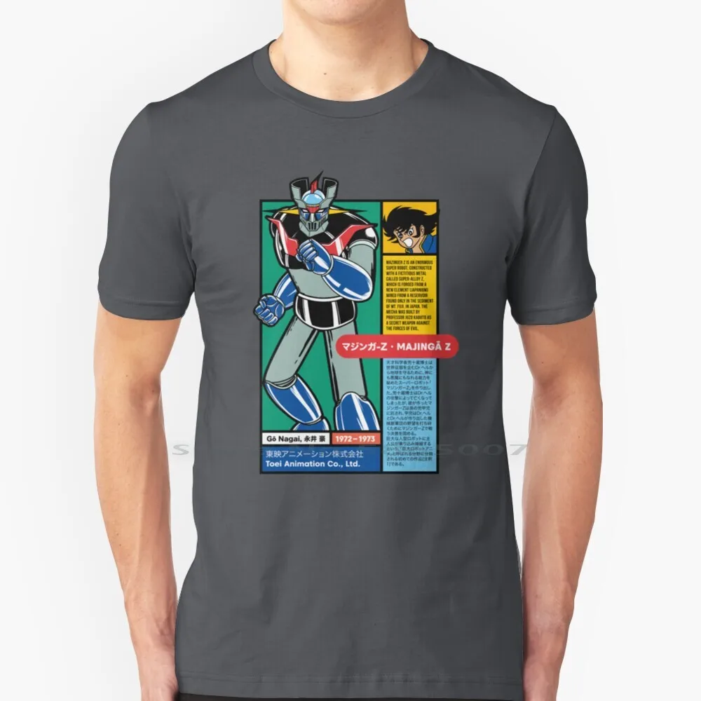 -Z T Shirt 100% Cotone Z Mazinga Manga Retro Japan Roboto Big Size 6Xl Tee Gift Fashion