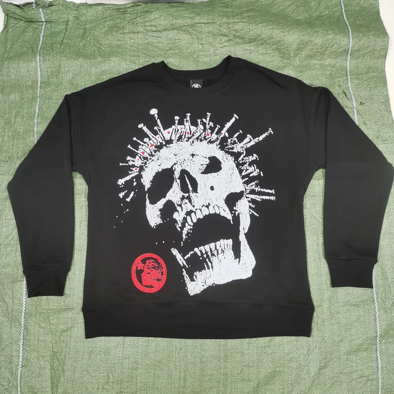 

Hiphop Hellstar Hoodies High Quality Devil Skull Letter Print Casual Loose Pullovers Men Women Multi Style Black Sweatshirts