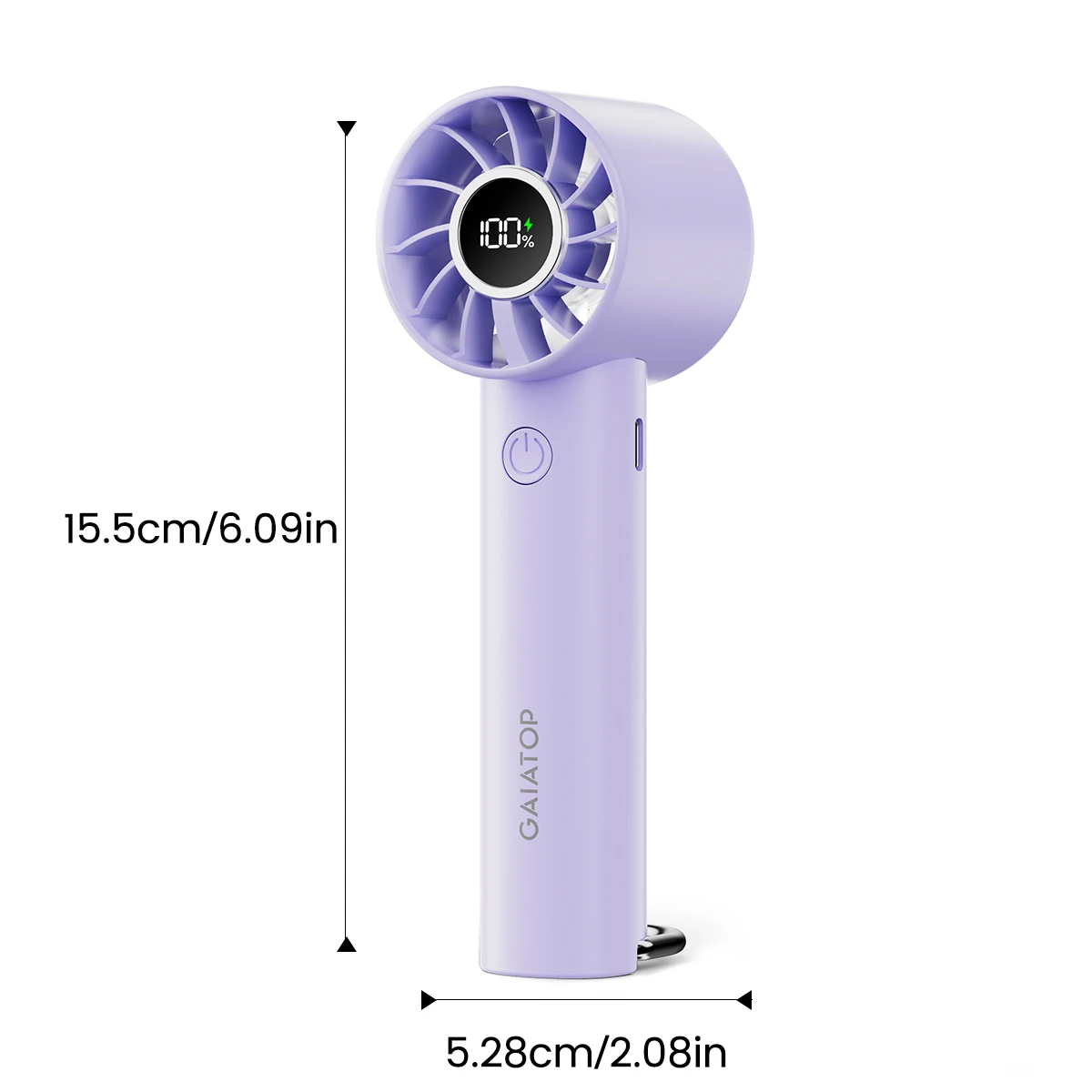 Portable Mini Fan, Handheld Fan with LED Display & Flashlight, 3 Speeds 2000mAh USB Rechargeable Battery Fan 6