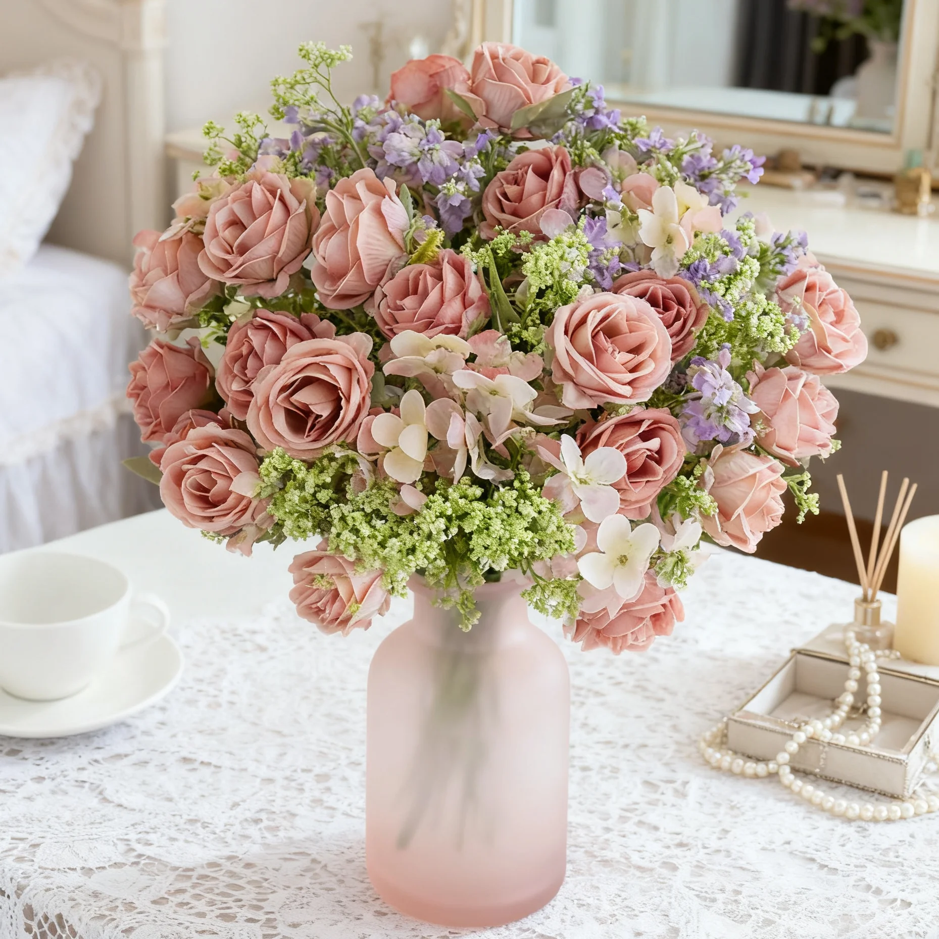 Seiden-Kunstblumen Rose Bestseller Valentinstag Heim Zimmer Outdoor Garten Brautstrauß Hochzeitskranz Hübsche Dekoration DIY Geschenk