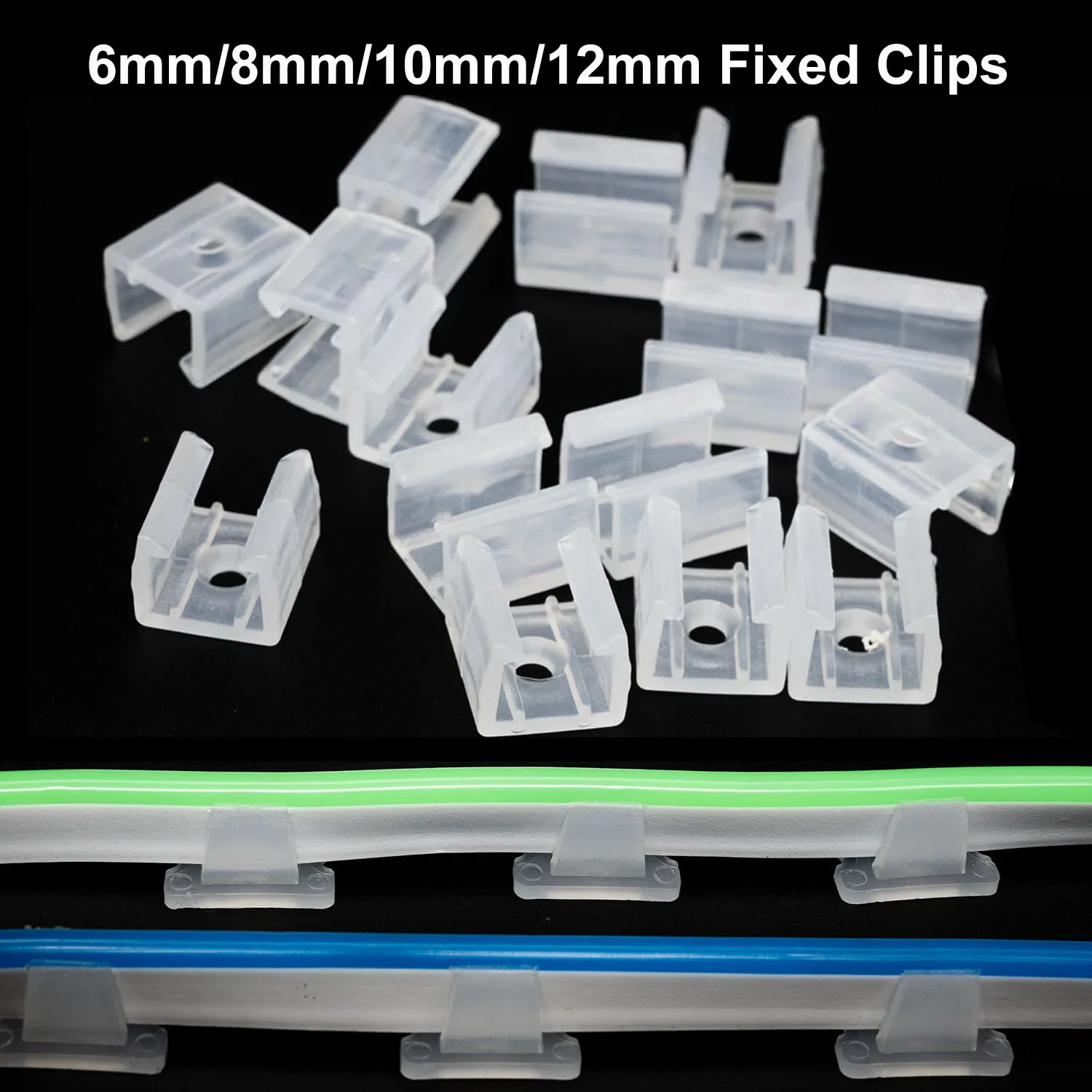 6mm 8mm 10mm 12mm LED Strip Fix ผู้ถือคลิปอุปกรณ์เชื่อมต่อสําหรับยึด 2835 นีออน 220V COB หัวเข็มขัดพลาสติก 1