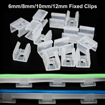6mm 8mm 10mm 12mm LED Strip Fix ผู้ถือคลิปอุปกรณ์เชื่อมต่อสําหรับยึด 2835 นีออน 220V COB หัวเข็มขัดพลาสติก 1