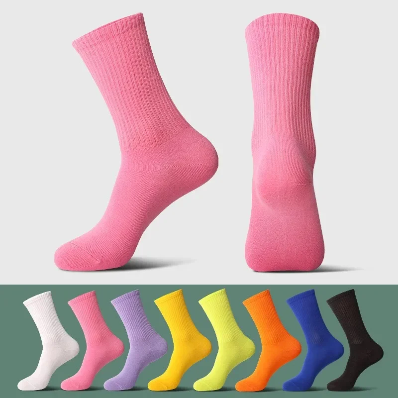 Vibrant Cotton Soft Socks - Women's Mid-Tube Fashion Hosiery in Bold Colors