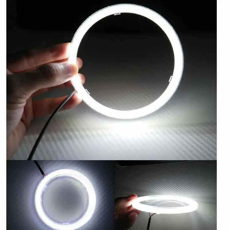 1/2Pcs 90Mm Led Cob Angel Eyes Halo Ring Lamp Car Moto Luce Di Marcia Diurna 12V Fendinebbia Led Faro Luce Decorativa