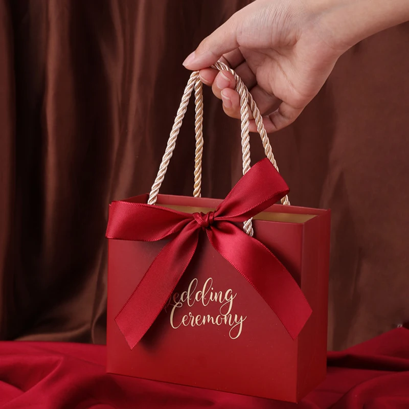 

10 Pcs Elegant Bow Tie Candy Wedding Small Bag Package For Wedding Guest Package Bag Bridesmaid Gifts Package Bag