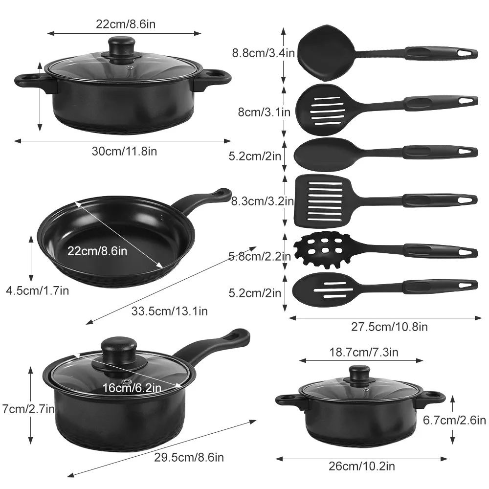 13-Piece Refined Iron Cookware Set – Non-Stick Frying & Multi-Purpose Pans 4