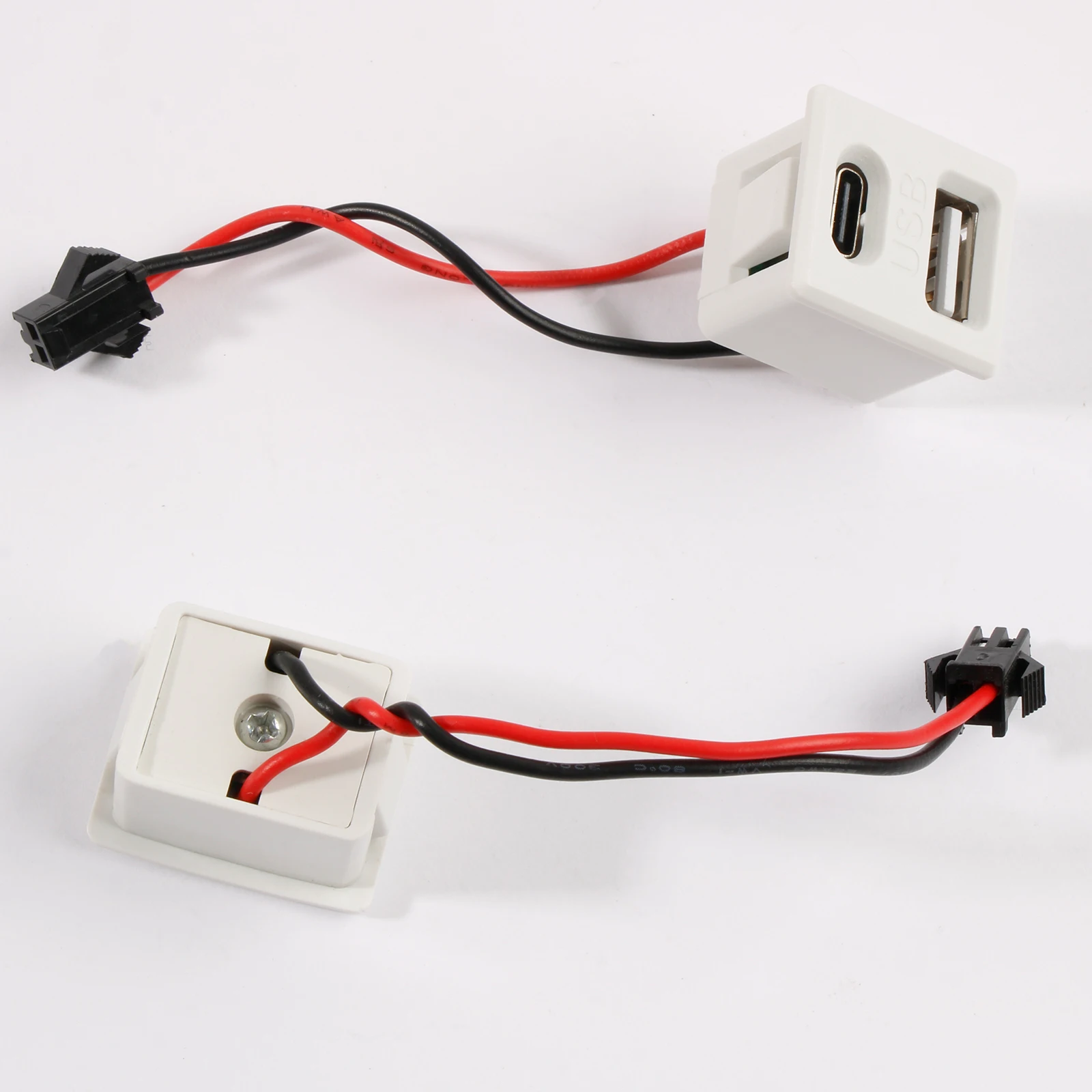 Double Layer Usb Female Base Type-C Socket and Female USB Lamp Charging Socket Power With Cable Connector power plug socket