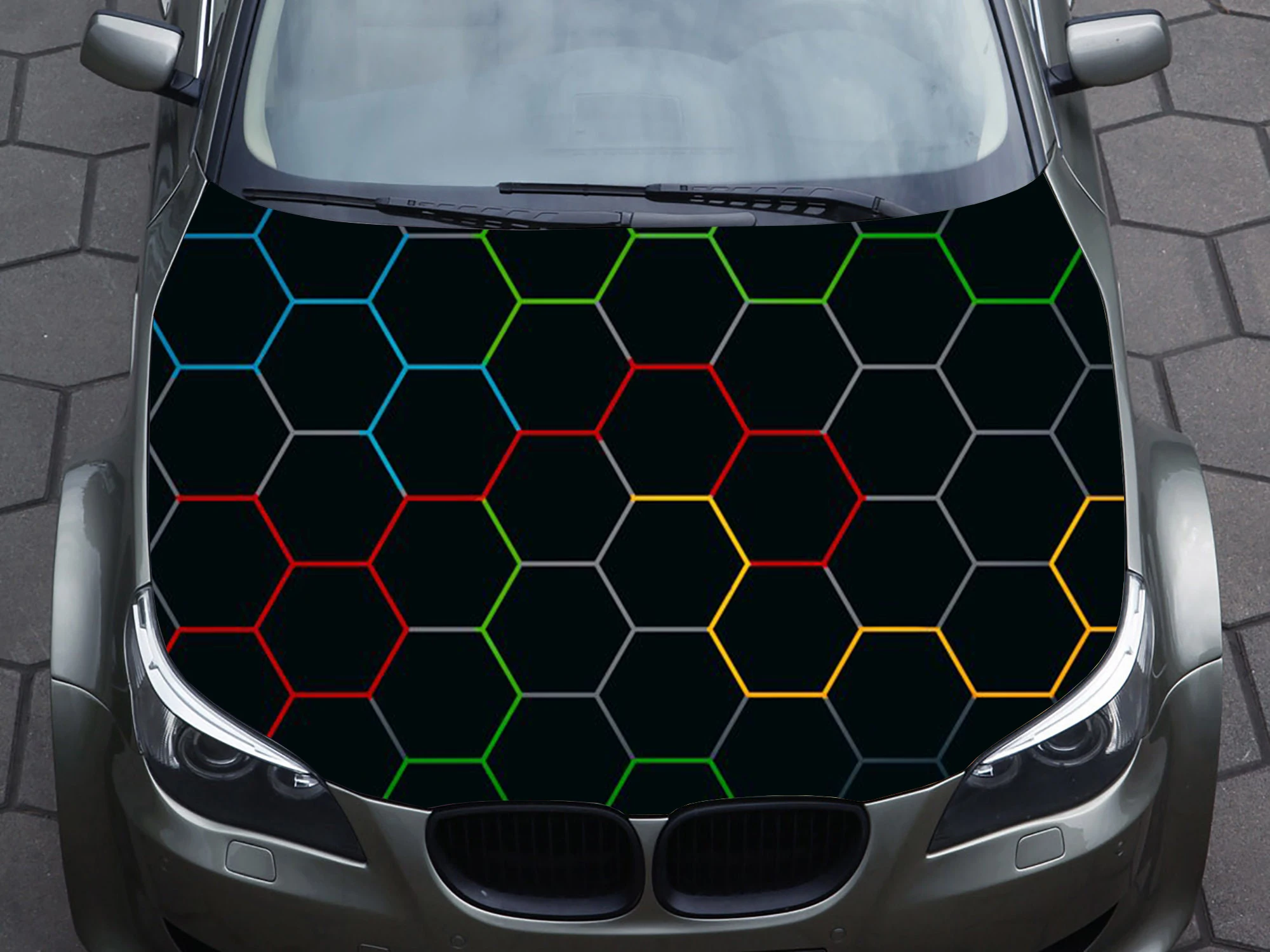  HR-WERBEDESIGN Autocollant de voiture Hexagon Pixel