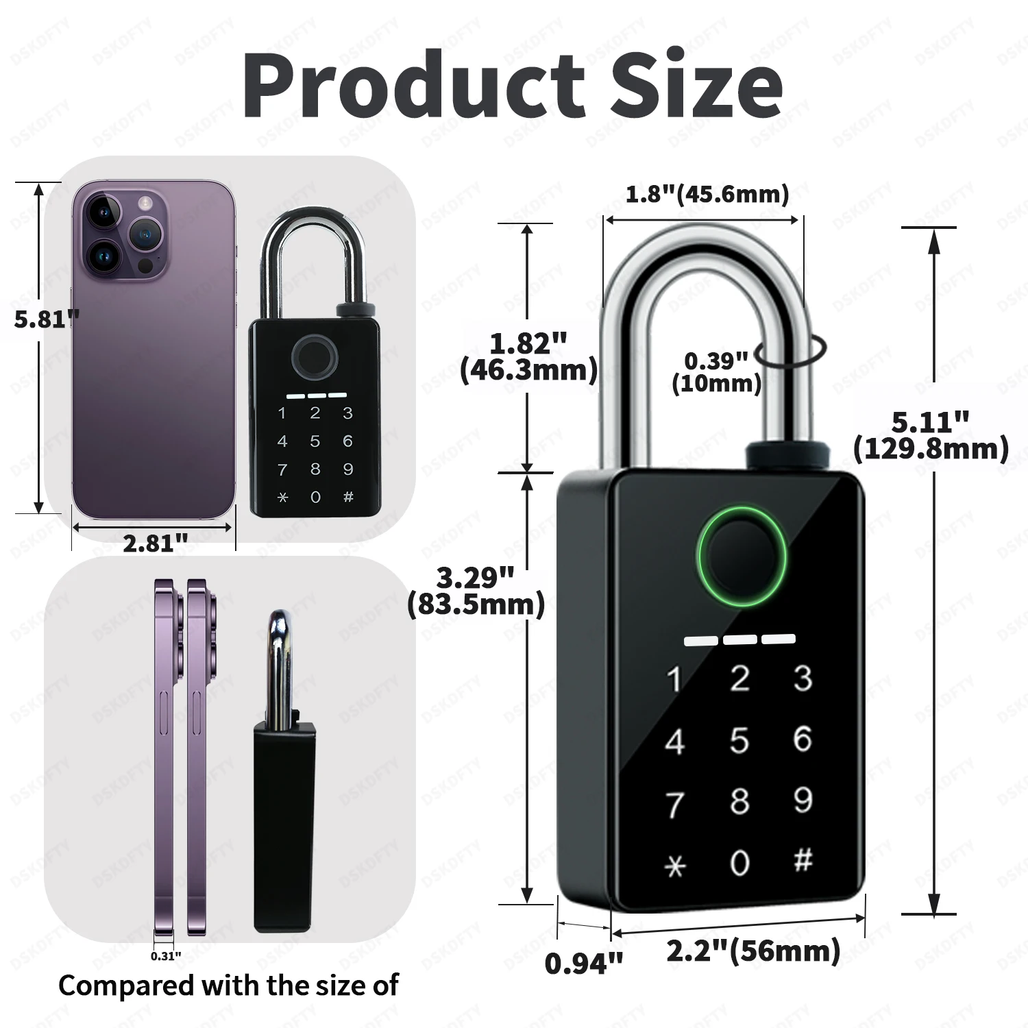 DSKDFTY Waterproof Tuya Padlock Fingerprint Electronic Lock Keyless Unlock Heavy duty Padlock for home house Warehouse garage smart lock electronic lock fingerprint padlock