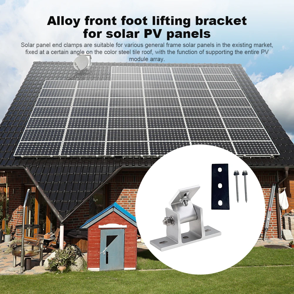 2 Pcs Roof Solar Panel Bracket Aluminum Solar Panel Brackets Drill-Free Mount 15-30 Degree Angle Solar Panel Tilt Mount Brackets