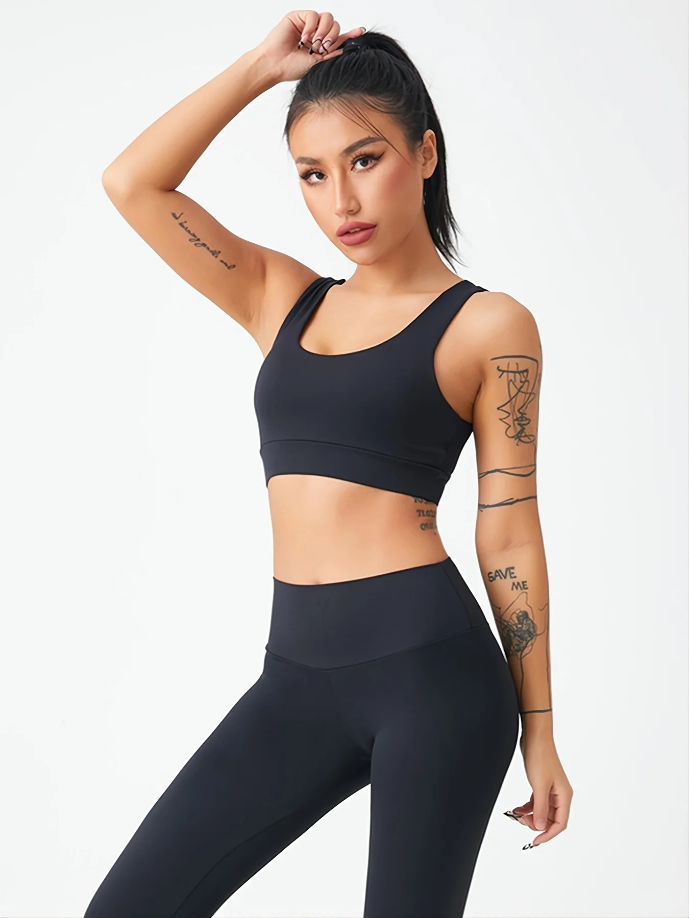 High Waist Butt Lifting Yoga Pants Ruched Peach Hip Quick Dry Breathable Stretch Sports Leggings for Gym Workout 4