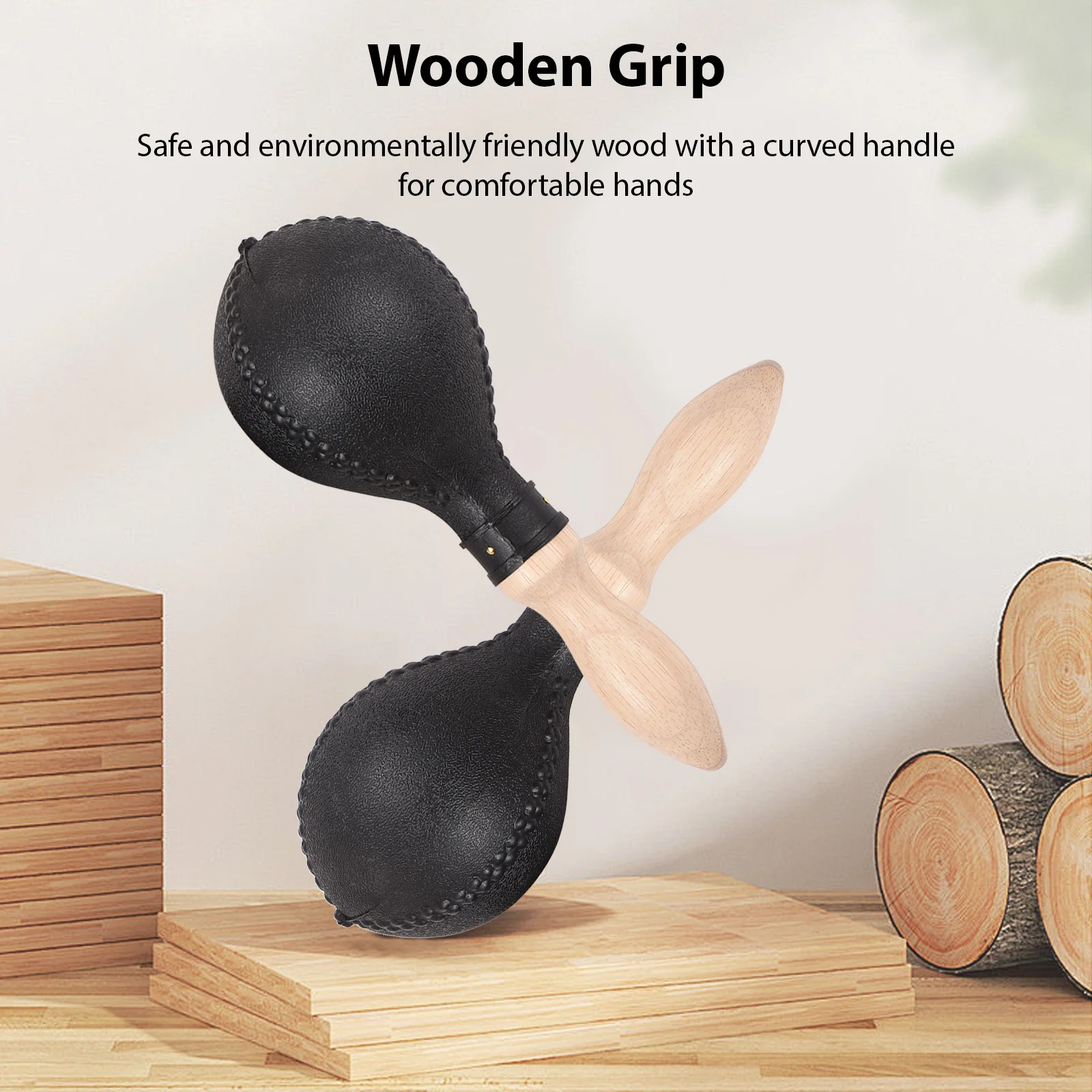 1 Pair 25cm Maracas Sand Hammer Plastic Shell Wooden Handles Rhythm Wood Concert Maracas Percussion Musical Instruments for Live